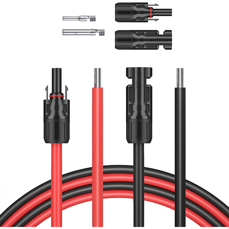 Conector de un extremo desnudo de un extremo del cable solar 10AWG de 5 pies