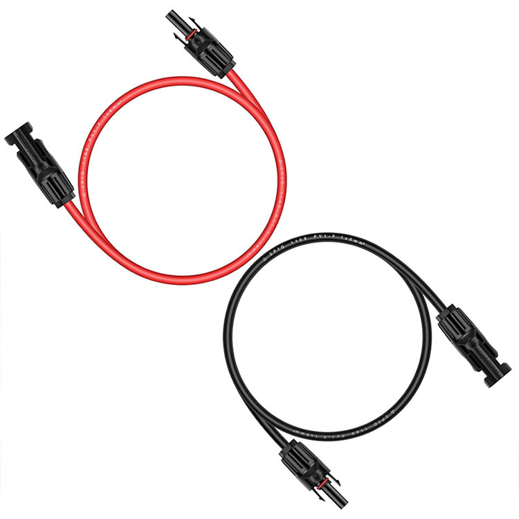 Cable fotovoltaico resistente a la intemperie, resistente a los rayos UV, 3 pies, 10 AWG